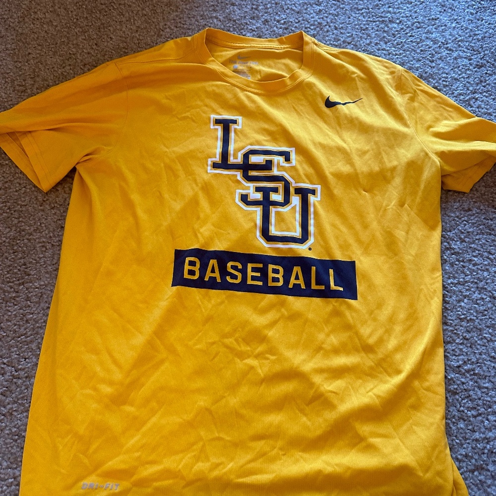 Yellow LSU Baseball T-shirt (Size Lg)